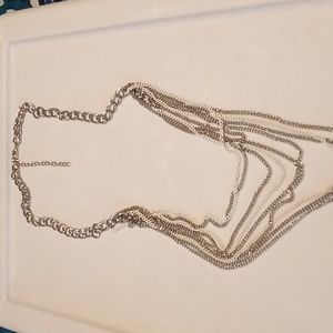 White and silver chain link necklace